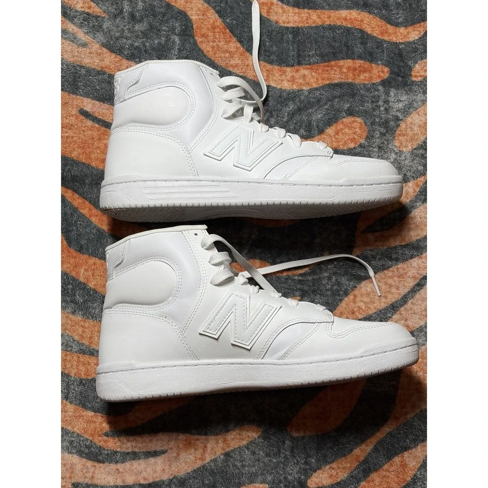 New Balance 480 BB480COC Men's Triple White High Top Athletic Shoes, Size 11